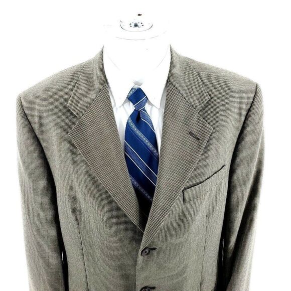 Givenchy Monsieur Wool 3 Button Sport Coat 40R Green‎ Tan Check - Picture 1 of 9